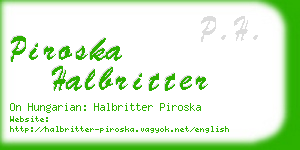 piroska halbritter business card